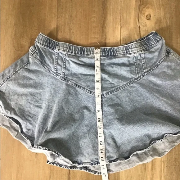 Aerie skirt size XL blue denim Find Happy Everywhere circle skater Pull On - Picture 5 of 5